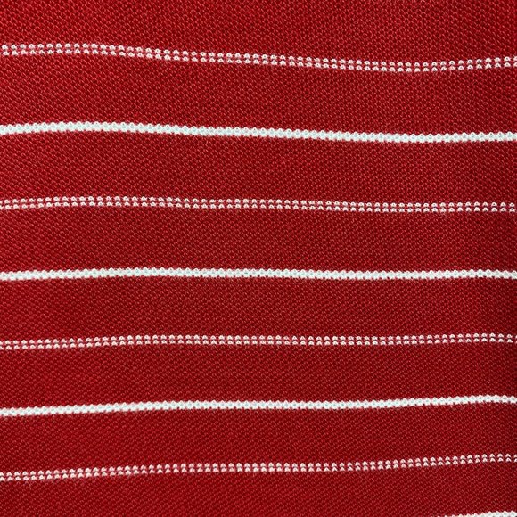 Duluth Trading Company Polo Shirt Large Mens Red Stripe Short Sleeve Longtail L - Picture 5 of 8